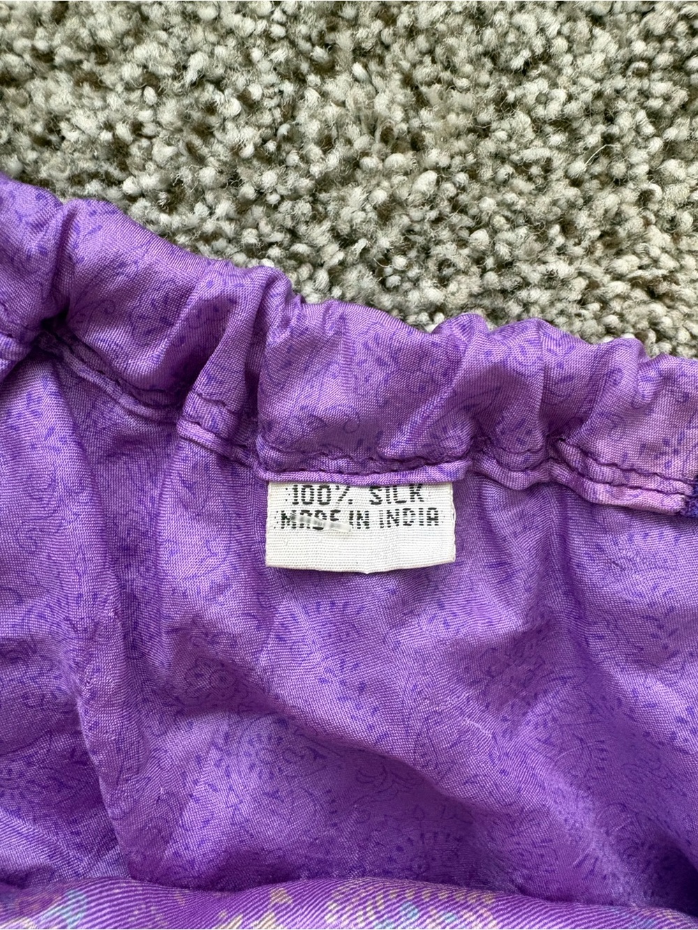 Vintage 90s Purple Patchwork Flowy 100% Silk Women's Whimsical Witchy Skirt - Picture 2 of 7